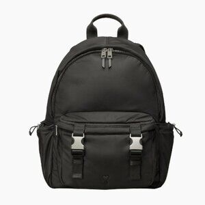 AMI PARIS – RARE Black Ami de Coeur Nylon & Leather Backpack